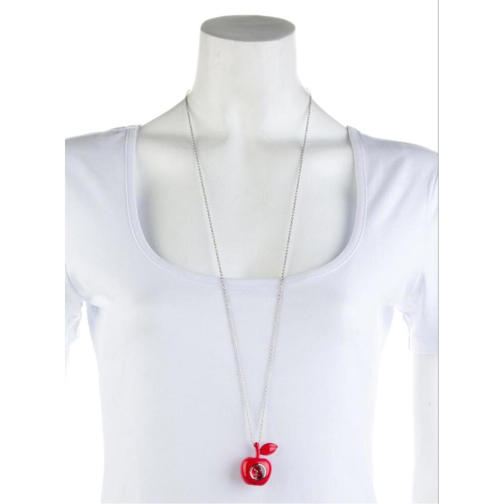 Marc Jacobs The Bauble Apple Pendant Necklace Watch - Red Edition